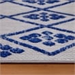 Bowery Hill Gray with Blue Moroccan Indoor Outdoor Area Rug 5'3