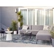 Bowery Hill Gray with Blue Moroccan Indoor Outdoor Area Rug 5'3