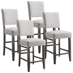Bowery Hill Metal Counter Stool Set of 4 in Blackbean/Heather Gray