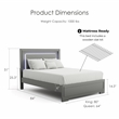 Bowery Hill Queen Bed and 2 Nightstands Set in Gray Solid Wood