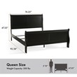 Bowery Hill Transitional Queen Bed and 2 Nightstands Set in Black