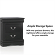 Bowery Hill Transitional Queen Bed and 2 Nightstands Set in Black