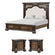 Bowery Hill King Bed and 2 Nightstands Set in Espresso
