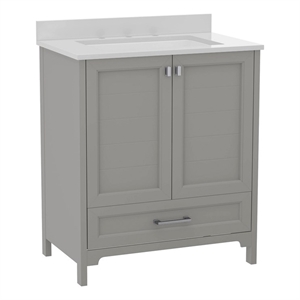 Bowery Hill 30&quot Bathroom Vanity with Undermount Sink in Gray Neutral Accents