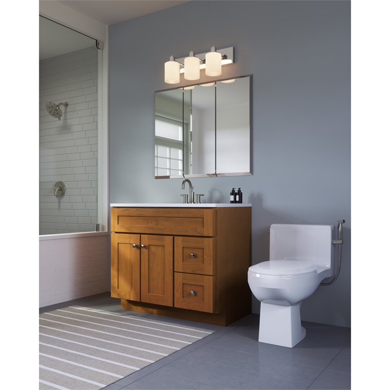 Bowery Hill 36-Inch Vanity Wood Without Top in Modern Birch/Bronze