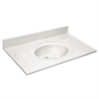 Bowery Hill Cultured Marble White on White Vanity Top 37 Inch x 22 Inch