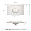 Bowery Hill Cultured Marble White on White Vanity Top 37 Inch x 22 Inch