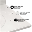 Bowery Hill Cultured Marble White on White Vanity Top 37 Inch x 22 Inch