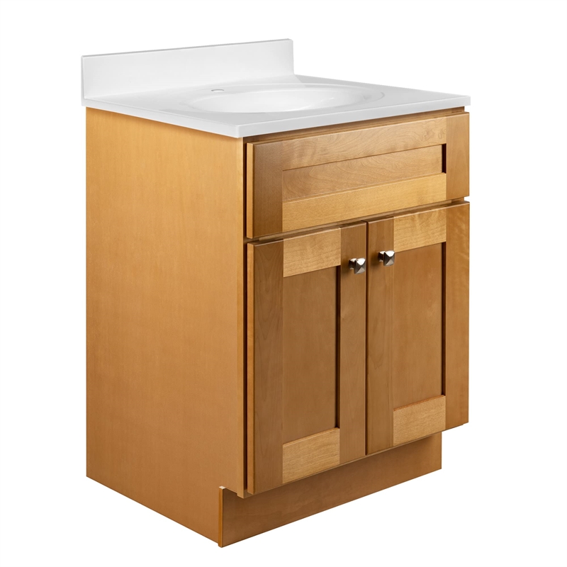 Bowery Hill 24-Inch Vanity w/out Top Fully Assembled in Modern Birch