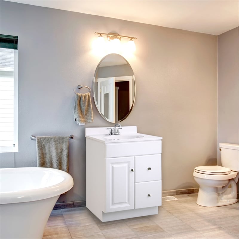Bowery Hill 30-Inch 2-Drawer Wood Vanity Without Top in White