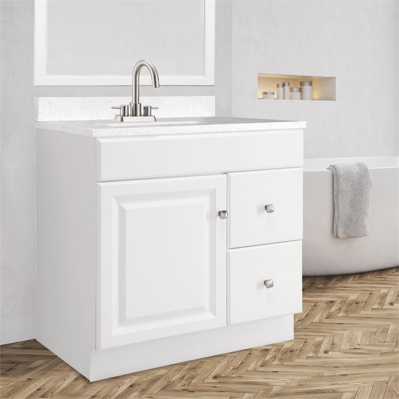 Bowery Hill 30-Inch 2-Drawer Wood Vanity Without Top in White