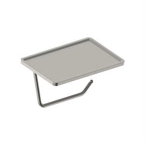 Bowery Hill Contemporary Toilet Paper Holder with Shelf in Satin Nickel