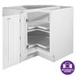 Bowery Hill Wood Corner Cabinet in White 36-Inch by 34.5-Inch by 24-Inch