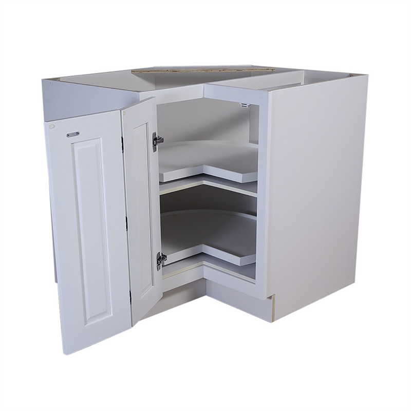 Bowery Hill Wood Corner Cabinet in White 36-Inch by 34.5-Inch by 24-Inch