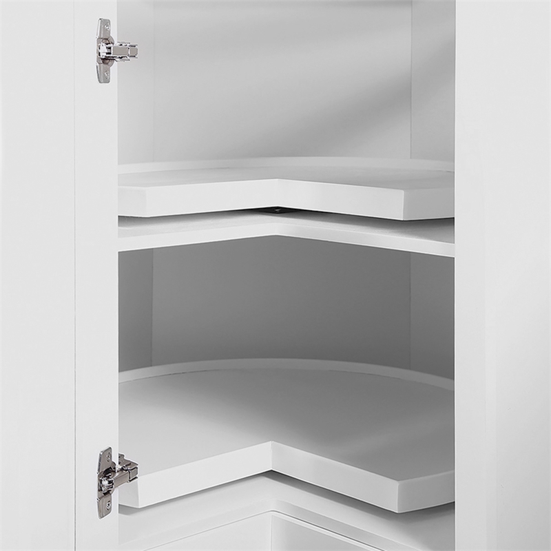 Bowery Hill Wood Corner Cabinet in White 36-Inch by 34.5-Inch by 24-Inch