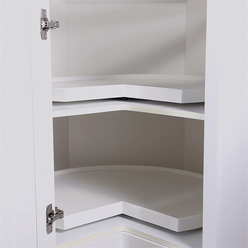 Bowery Hill Wood Corner Cabinet in White 36-Inch by 34.5-Inch by 24-Inch