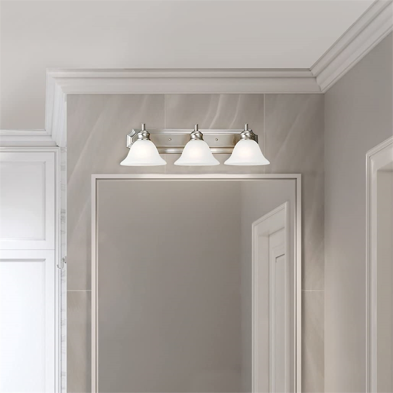 Bowery Hill 3-Light Stainless Steel Vanity Light in Satin Nickel
