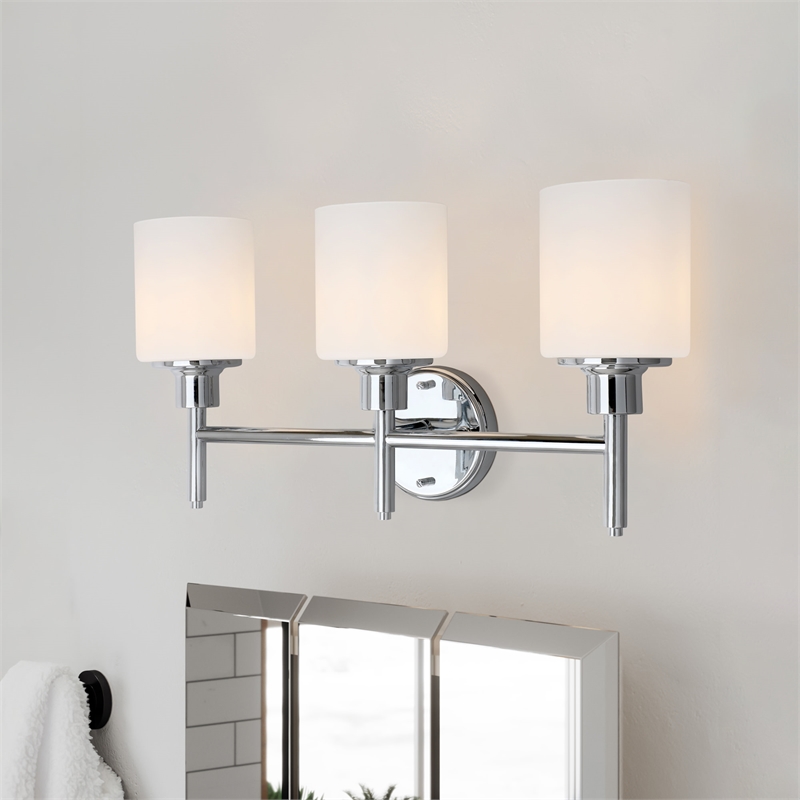 Bowery Hill 3-Light Stainless Steel Vanity Light in Polished Chrome