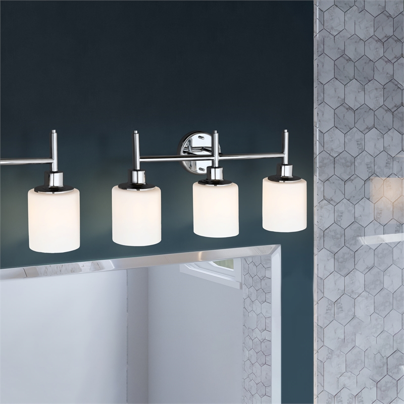 Bowery Hill 3-Light Stainless Steel Vanity Light in Polished Chrome