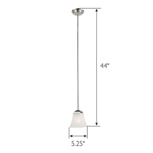 Bowery Hill Stainless Steel/Glass Pendant Light in Satin Nickel