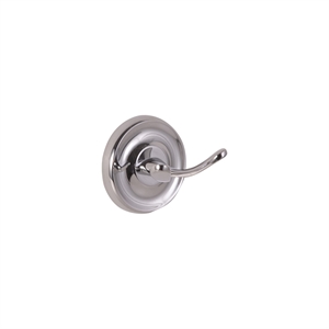 Bowery Hill Elegant Aluminum Double Robe Hook in Polished Chrome