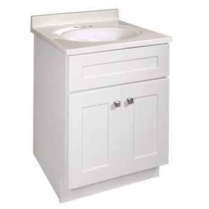 Bowery Hill 25&quot Bathroom Vanity with Marble Top Assembled in White