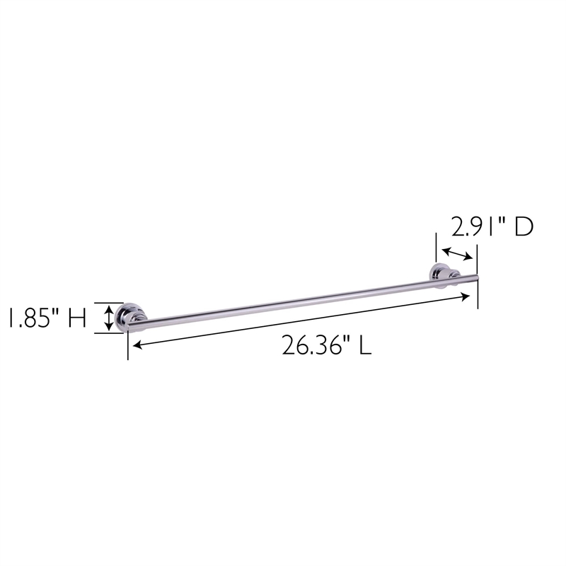 Bowery Hill 24-Inch Metal Towel Bar in Polished Chrome/Silver