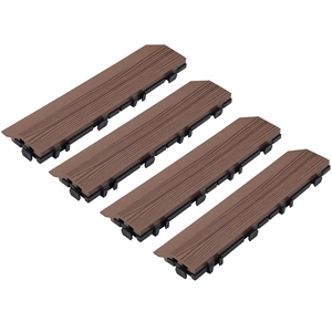 Bowery Hill Deck Tile Outside Corner Edge Wood Trim in Brown Canyon 4 Pack
