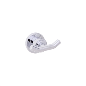 Bowery Hill Metal Double Robe Hook in Polished Chrome/Silver