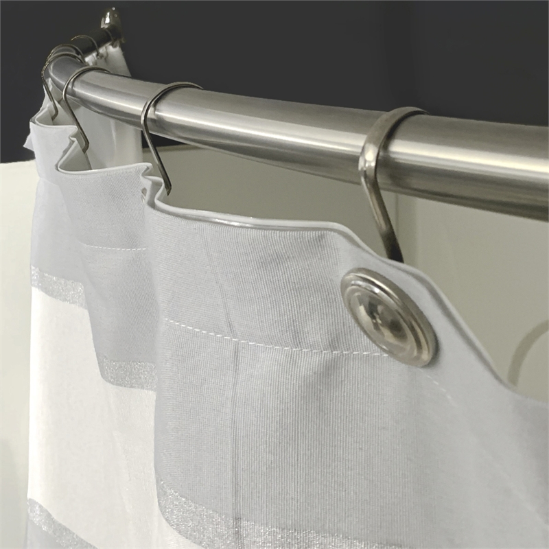 Bowery Hill Stainless Steel Curved Shower Rod in Satin Nickel