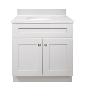 Bowery Hill Fully Assembled Vanity with Cultured Marble Top in White