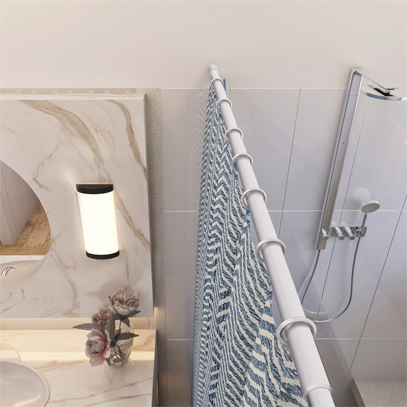 Bowery Hill Stainless Steel Adjustable 36-63-inch Shower Rod in White