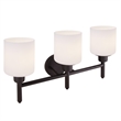 Bowery Hill Stainless Steel Vanity Light in Matte Black 3-Light