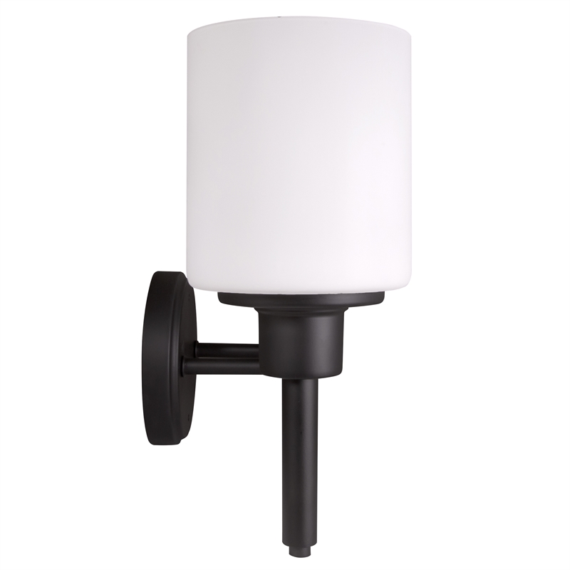 Bowery Hill Stainless Steel Vanity Light in Matte Black 3-Light
