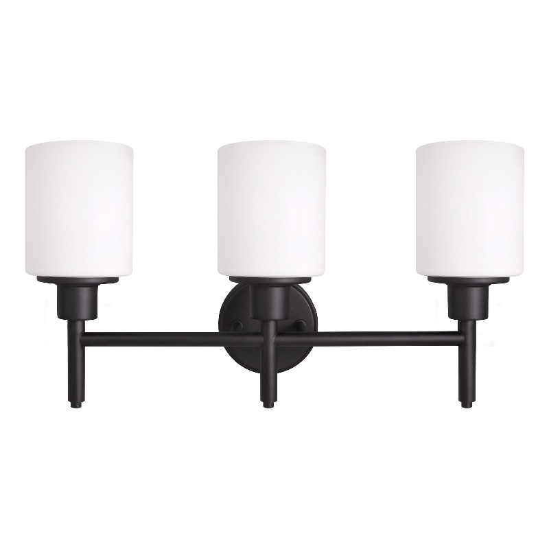 Bowery Hill Stainless Steel Vanity Light in Matte Black 3-Light