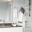 Bowery Hill Transitional Metal Towel Ring in Brushed Nickel and Silver