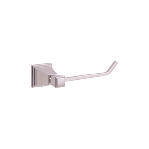 Bowery Hill Brass Single-Post Toilet Paper Holder in Satin Nickel