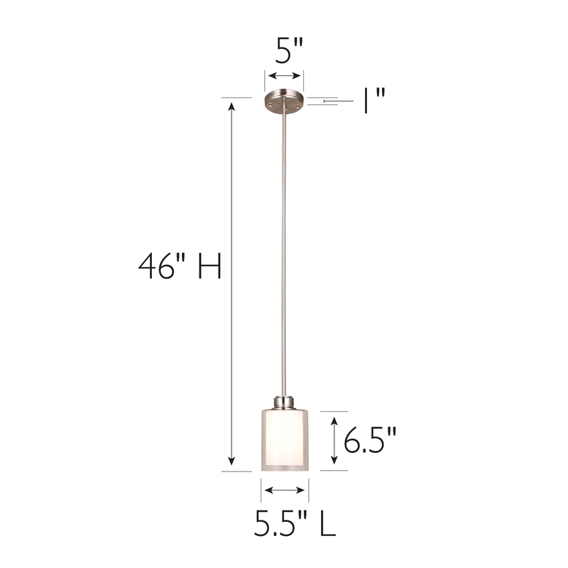 Bowery Hill Stainless Steel Mini Pendant in Silver Satin Nickel