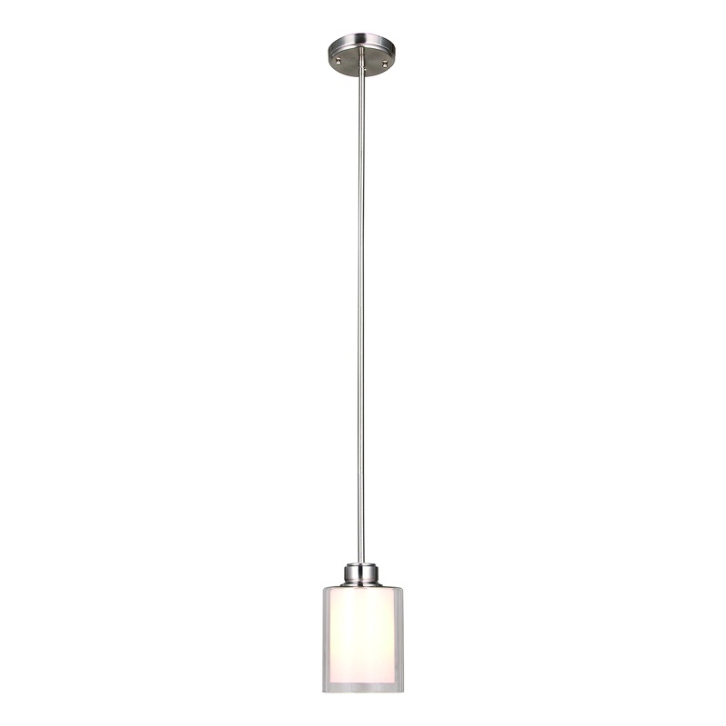 Bowery Hill Stainless Steel Mini Pendant in Silver Satin Nickel
