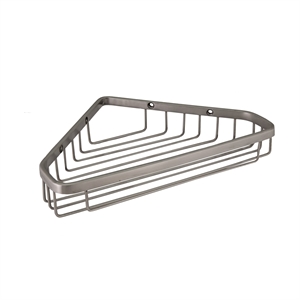 Bowery Hill Stainless Steel Corner Shower Basket in Satin Nickel 9.5-Inch