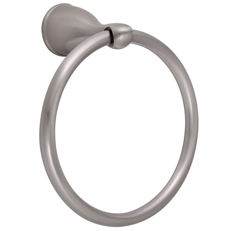 Bowery Hill Transitional Metal Towel Ring in Brushed Nickel Silver
