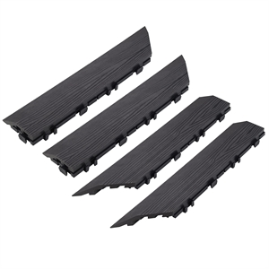 Bowery Hill Deck Tile Outside Corner Wood Trim in Modern Black 4 Pack