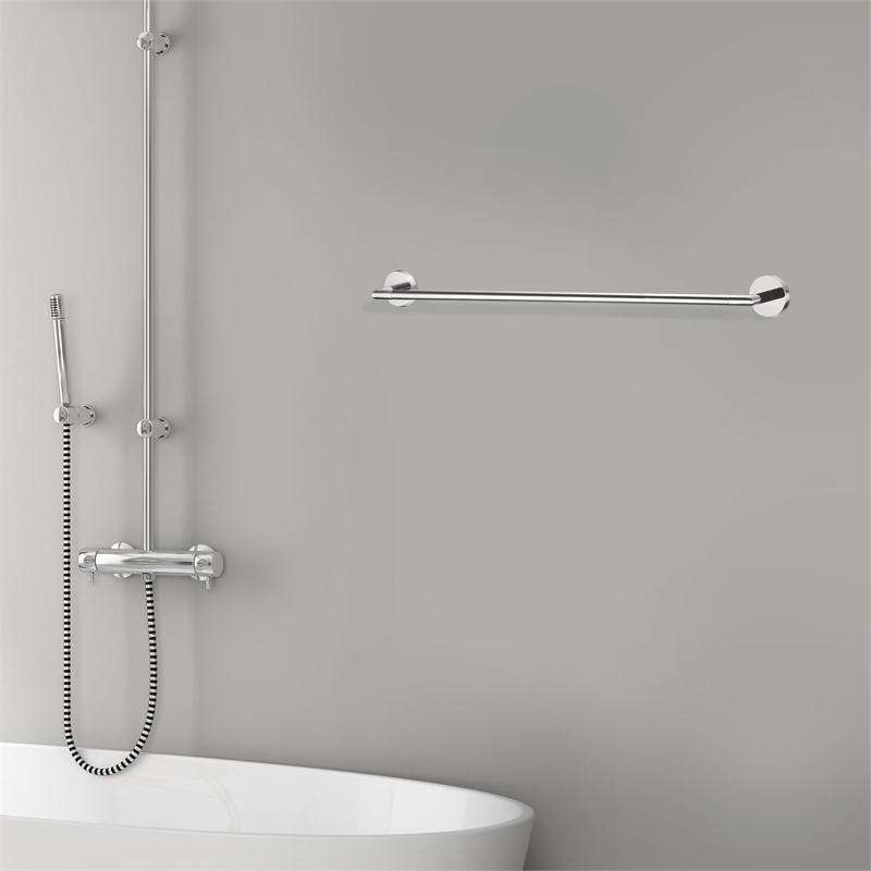 Bowery Hill 24-Inch Metal Towel Bar in Polished Chrome/Silver