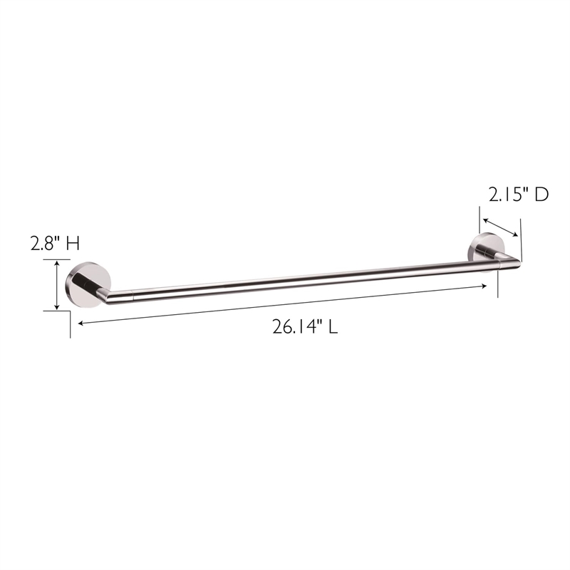 Bowery Hill 24-Inch Metal Towel Bar in Polished Chrome/Silver