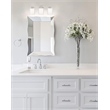 Bowery Hill Steel Glass Shade Vanity Light in Brushed Nickel 3-Light