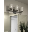 Bowery Hill Steel Glass Shade Vanity Light in Brushed Nickel 3-Light