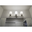 Bowery Hill Steel Glass Shade Vanity Light in Brushed Nickel 3-Light