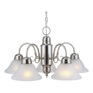 Bowery Hill 5-Light Stainless Steel Chandelier in Satin Nickel