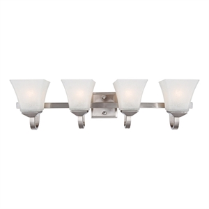 Bowery Hill Stainless Steel Vanity Light in Satin Nickel/Silver 4-Light