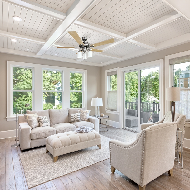 Bowery Hill 5-Blade Stainless Steel Ceiling Fan in Satin Nickel 52 Inch